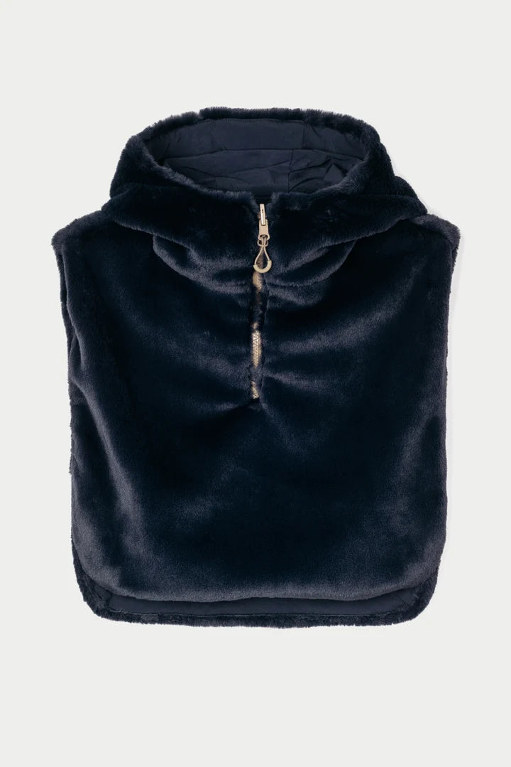 Tanta Bing reversible hooded zip neck snood - navy