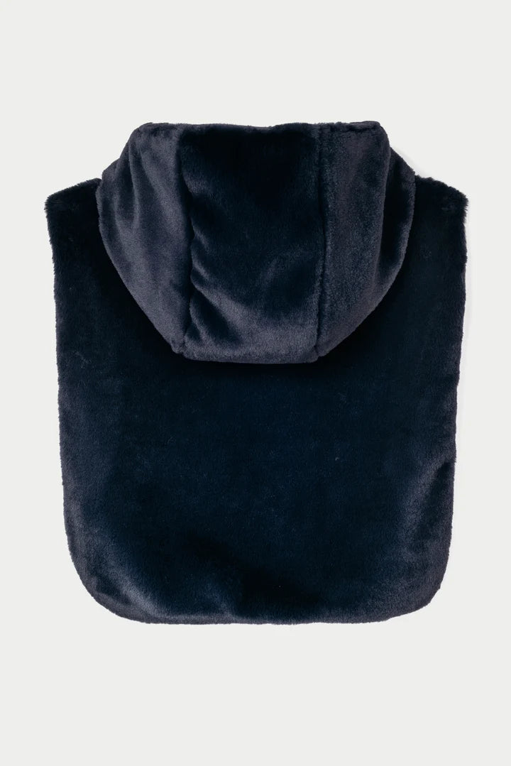 Tanta Bing reversible hooded zip neck snood - navy