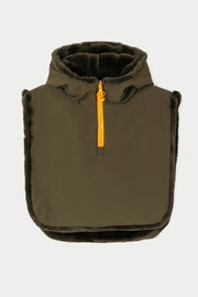 Tanta Bing reversible hooded zip neck snood - khaki
