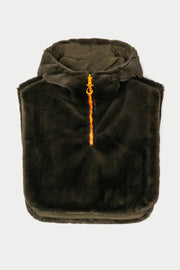 Tanta Bing reversible hooded zip neck snood - khaki