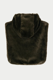 Tanta Bing reversible hooded zip neck snood - khaki