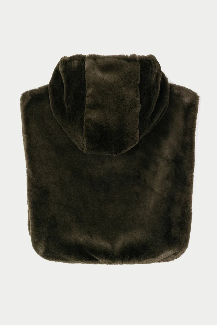 Tanta Bing reversible hooded zip neck snood - khaki