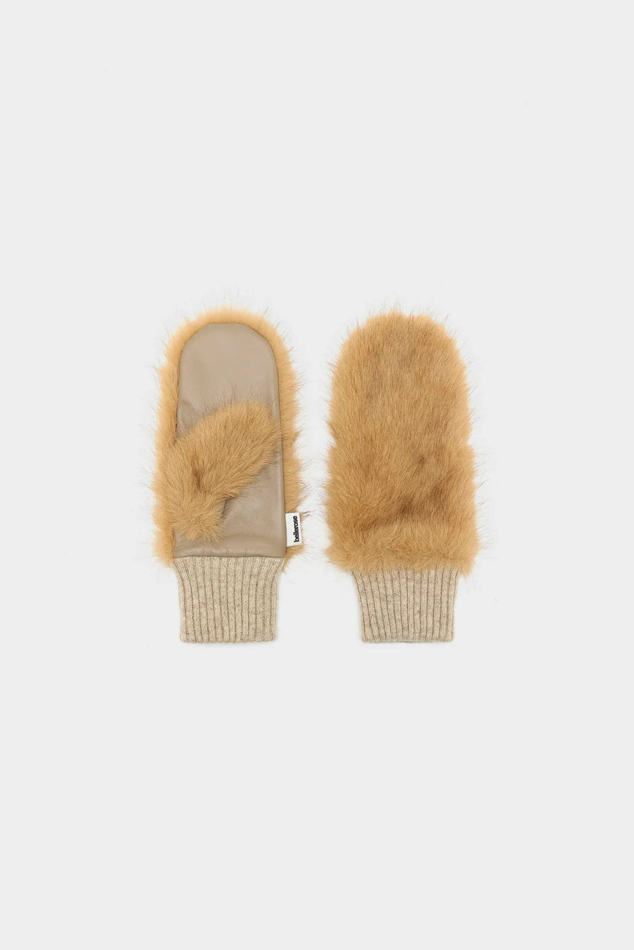 Bellerose Madina faux fur mittens - camel