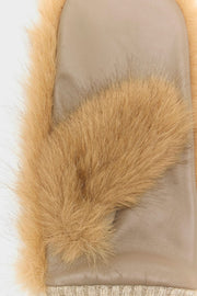 Bellerose Madina faux fur mittens - camel