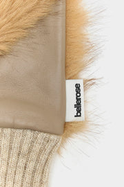 Bellerose Madina faux fur mittens - camel