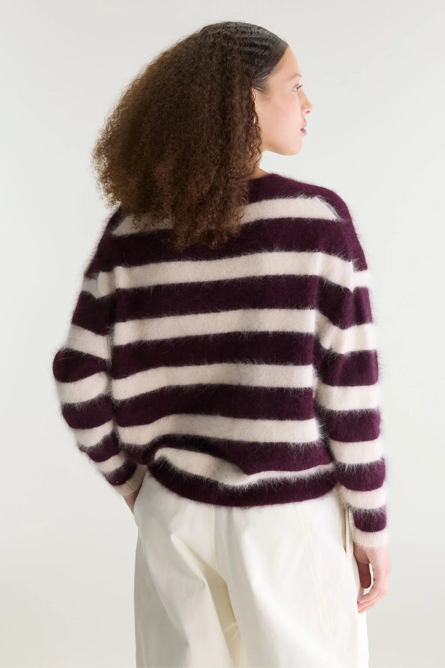 Bellerose Datus striped jumper - off white / wine