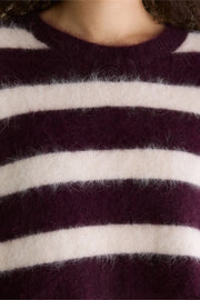Bellerose Datus striped jumper - off white / wine