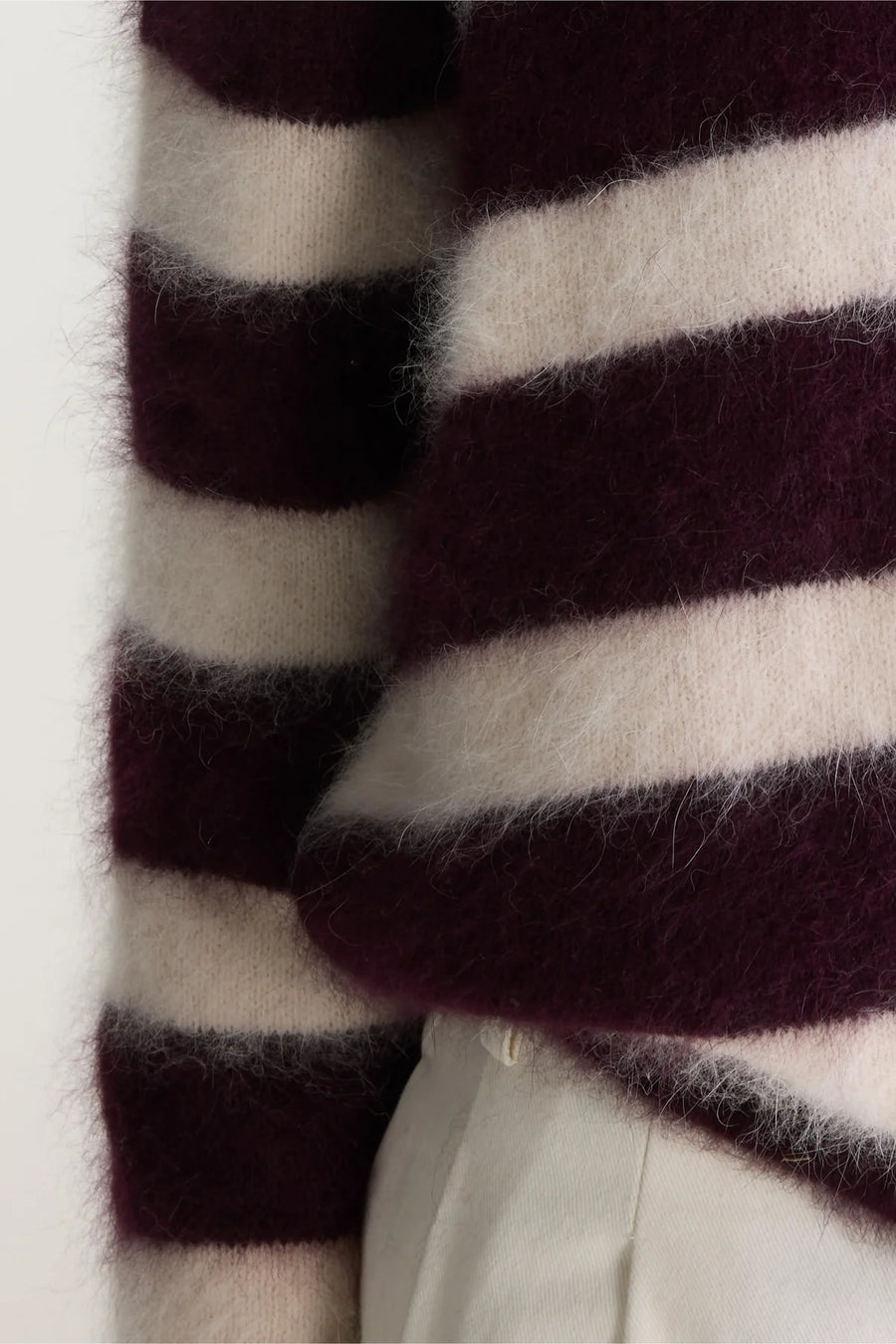 Bellerose Datus striped jumper - off white / wine