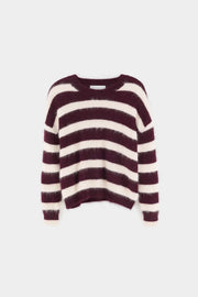 Bellerose Datus striped jumper - off white / wine