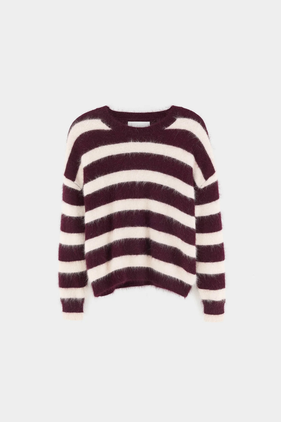 Bellerose Datus striped jumper - off white / wine