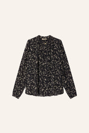 Sessùn Lylis shirt with ruched collar - whiblack itama