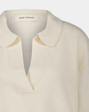 Sofie Schnoor Amaly short sleeve polo knit  - off white