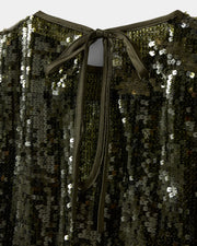 Sofie Schnoor Odessa sleeveless sequin top - olive green