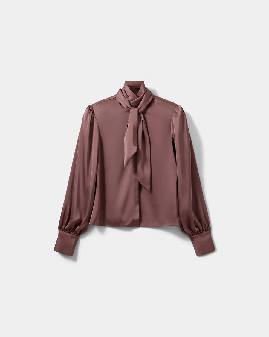 Sofie Schnoor Carina satin shirt - dusty plum