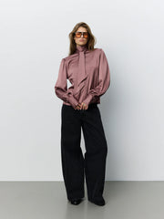 Sofie Schnoor Carina satin shirt - dusty plum