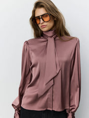 Sofie Schnoor Carina satin shirt - dusty plum