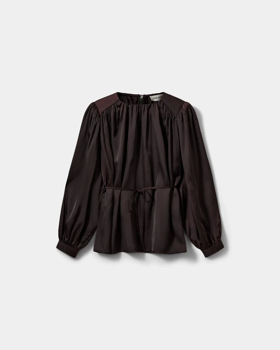Sofie Schnoor Marthea balloon sleeve blouse - dark plum