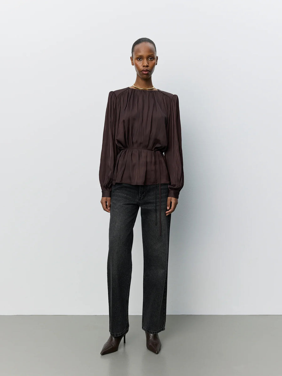 Sofie Schnoor Marthea balloon sleeve blouse - dark plum