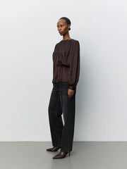Sofie Schnoor Marthea balloon sleeve blouse - dark plum