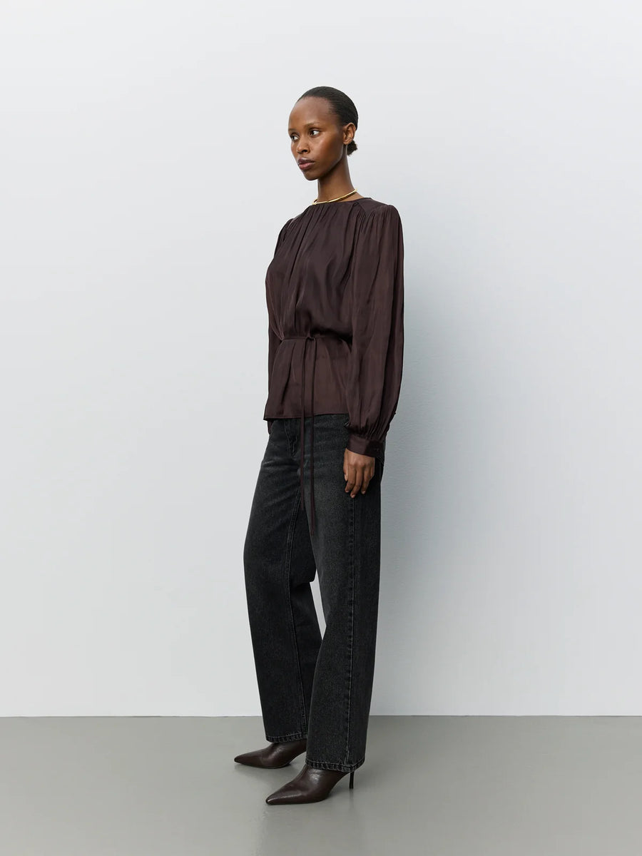 Sofie Schnoor Marthea balloon sleeve blouse - dark plum