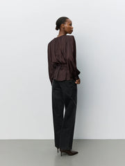 Sofie Schnoor Marthea balloon sleeve blouse - dark plum