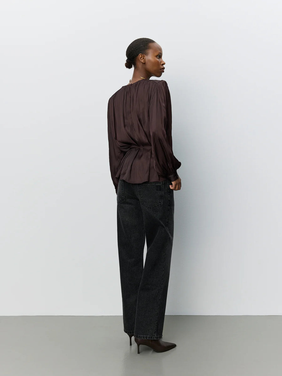 Sofie Schnoor Marthea balloon sleeve blouse - dark plum