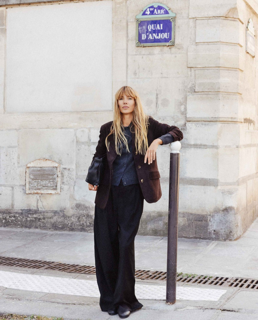 Yerse suede blazer - chocolate