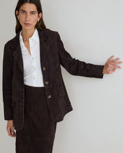 Yerse suede blazer - chocolate