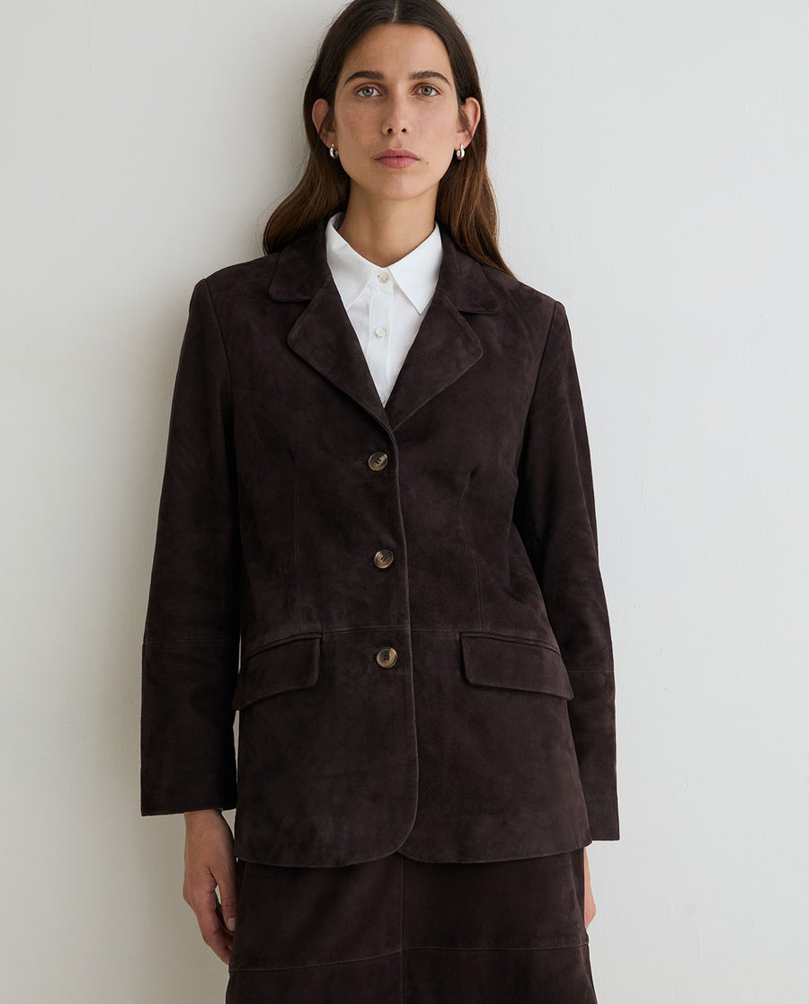 Yerse suede blazer - chocolate