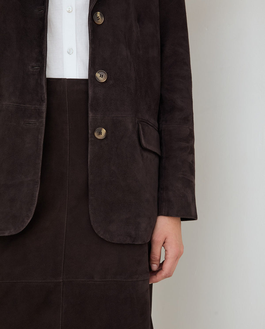 Yerse suede blazer - chocolate