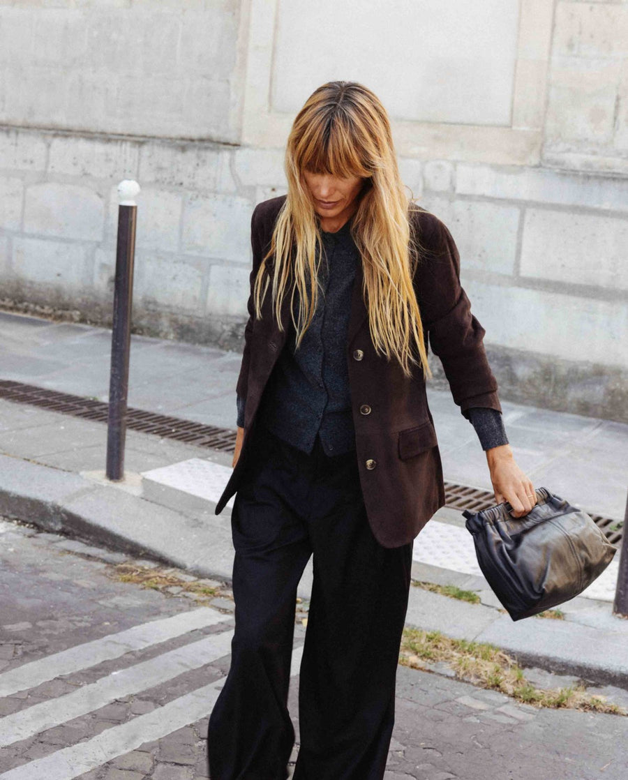 Yerse suede blazer - chocolate