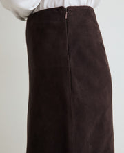 Yerse suede a line skirt - chocolate