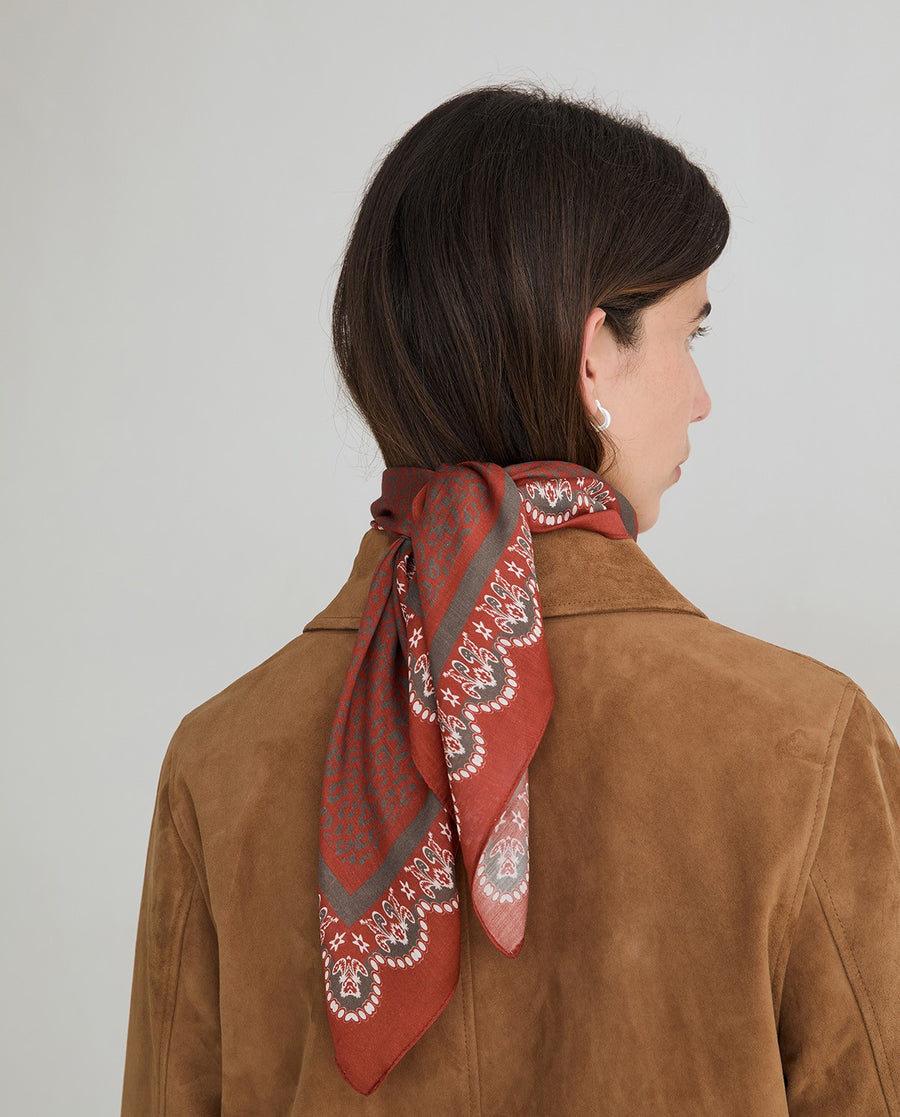 Yerse Terracotta print scarf
