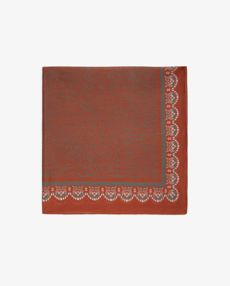Yerse Terracotta print scarf