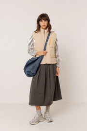 Indi & Cold teddy fleece gillet - off white