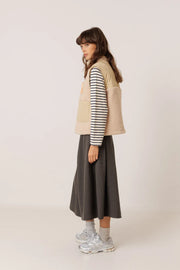 Indi & Cold teddy fleece gillet - off white