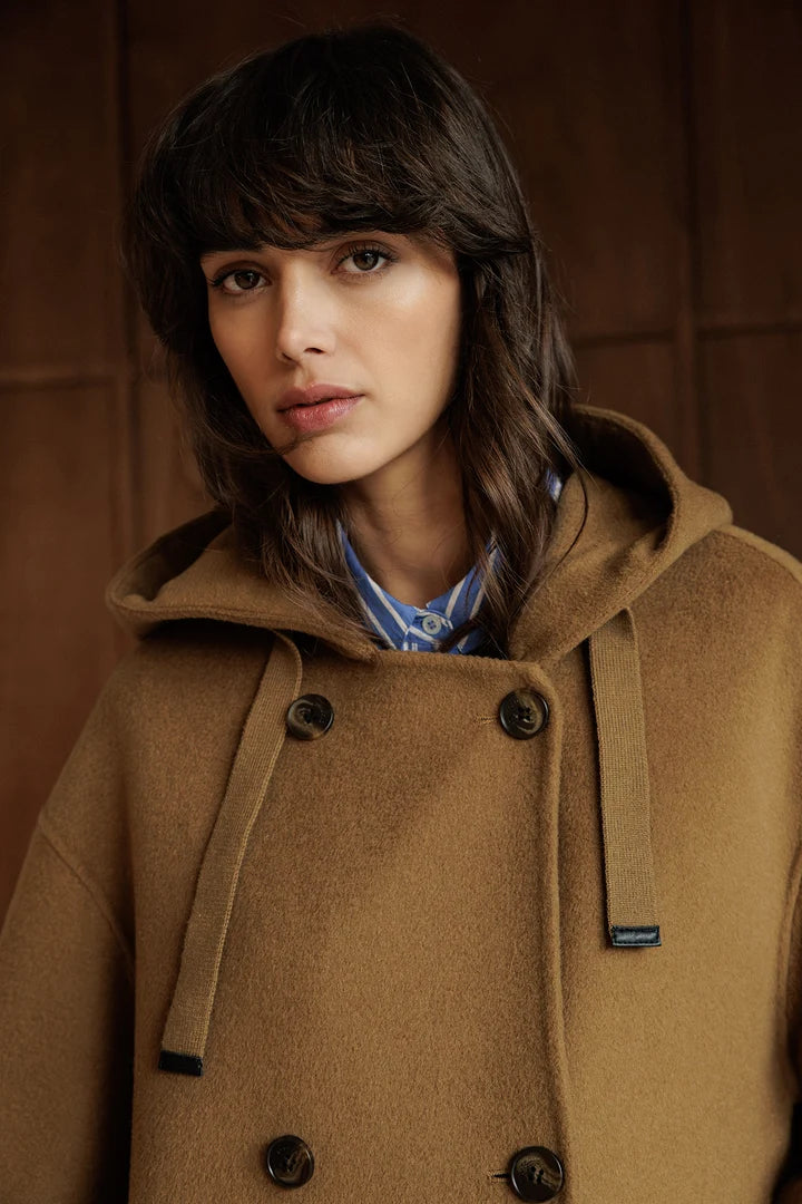 Indi & Cold long wool duffle coat - camel