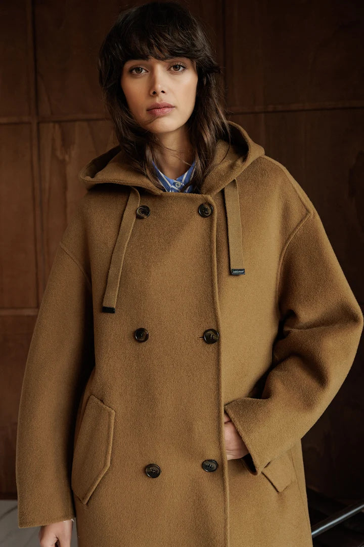 Indi & Cold long wool duffle coat - camel