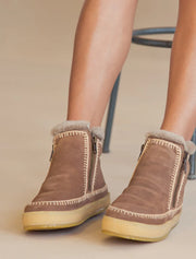 Laidback London Setsu camel suede beige stitching boot