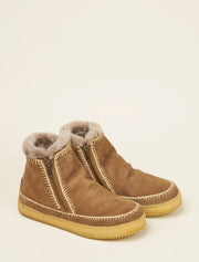 Laidback London Setsu camel suede beige stitching boot