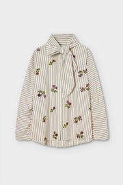 Psophia striped sequin embroidered shirt