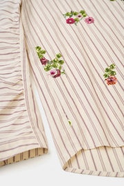 Psophia striped sequin embroidered shirt