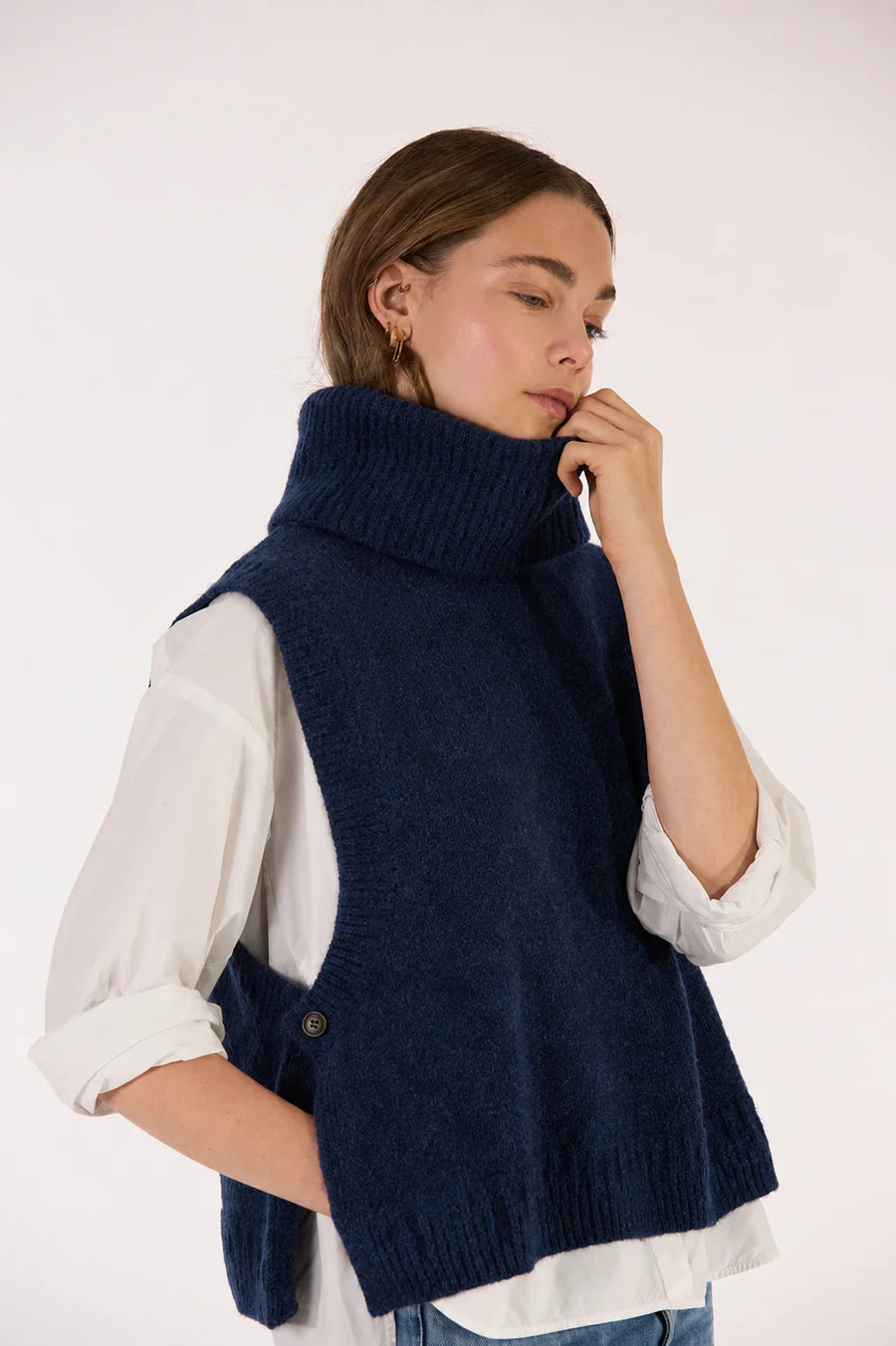 Les Racines du Ciel Jenny roll neck  tank top - blue