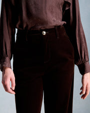 Petite Mendigote Pedro velvet trouser - chocolate