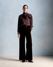 Petite Mendigote Pedro velvet trouser - chocolate