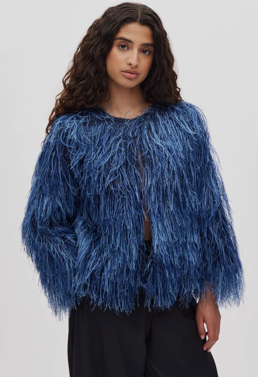 Rabens Saloner safi  Plume jacket - blue