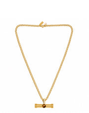 Talis Chains T bar pendant on Belcher chain - tigers eye