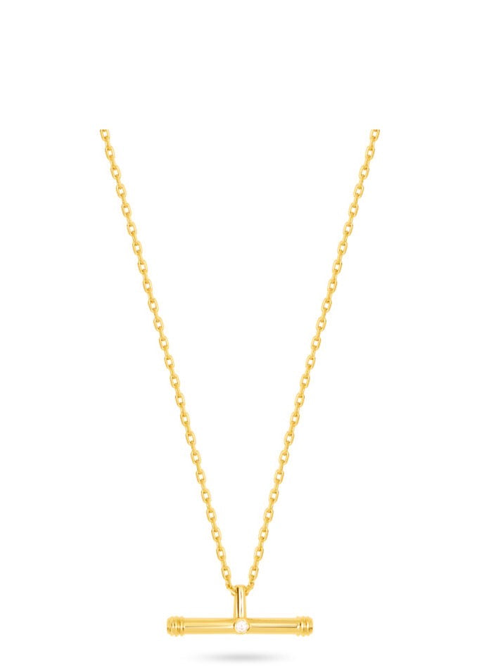 Talis Chains T bar pendant necklace light - gold