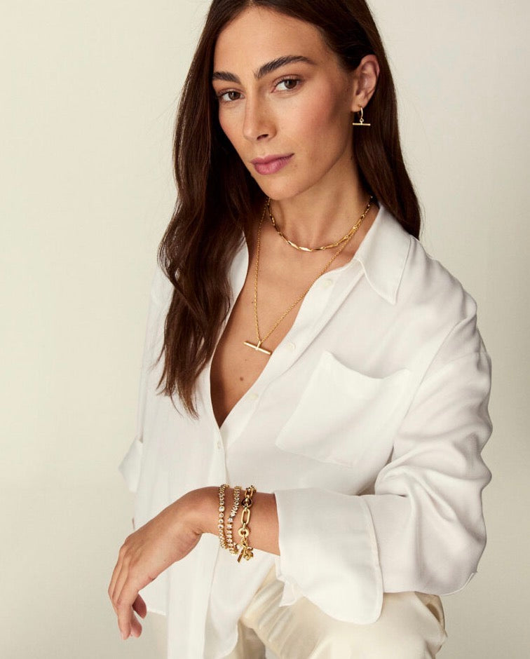 Talis Chains T bar pendant necklace light - gold