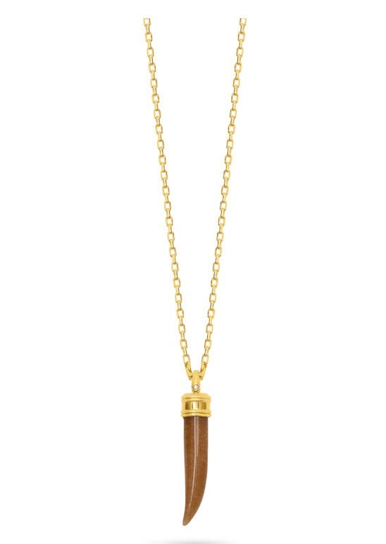 Talis Chains Tusk pendant necklace - Smokey quartz